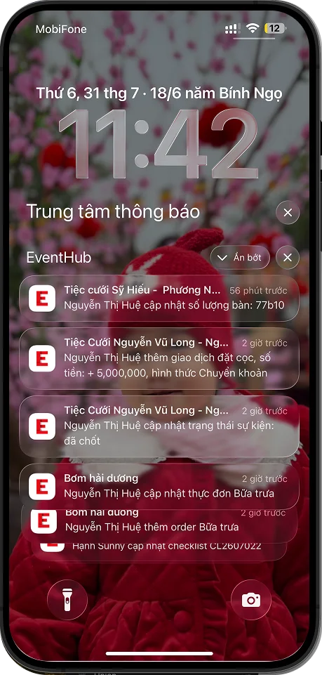 EventHub mobile notifications