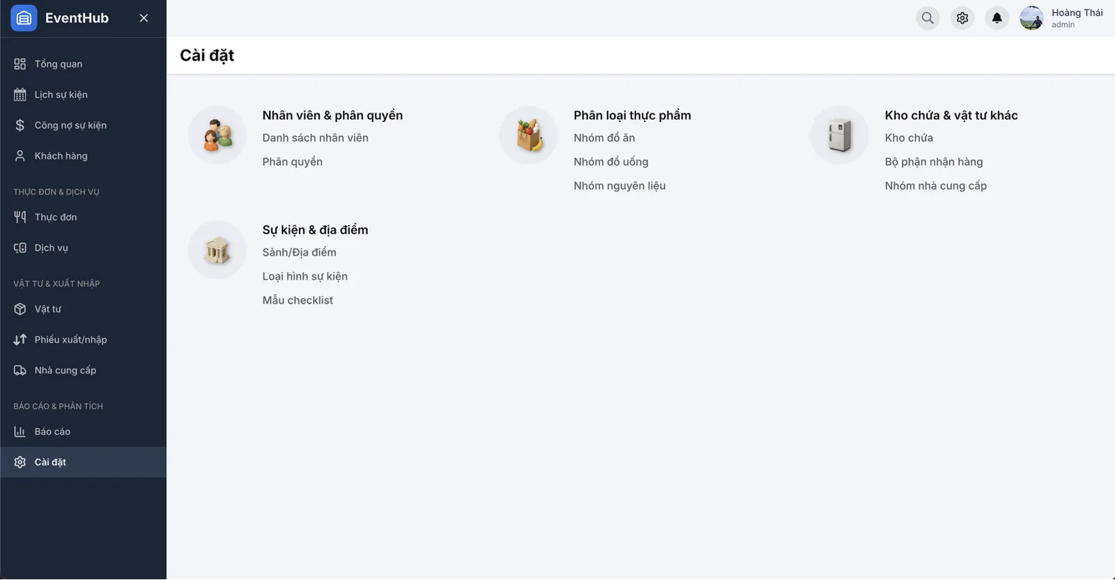 EventHub tenant settings